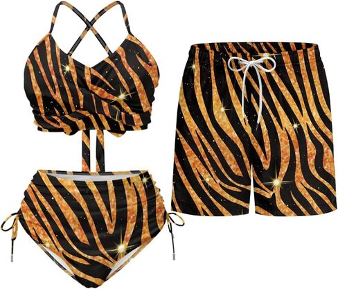 TOADDITDO Couples Matching Swimsuits Bikini Sets for Women Two Piece or Men Board Shorts with Pocket for Summer Vacation in Saudi Arabia