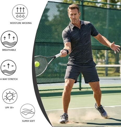 Mens Golf Shirts Short Sleeve Polo Shirt Dry Fit Performance Moisture Wicking Casual Quick Dry Golf Shirt for Men in Kuwait