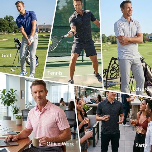 Mens Golf Shirts Short Sleeve Polo Shirt Dry Fit Performance Moisture Wicking Casual Quick Dry Golf Shirt for Men in Kuwait