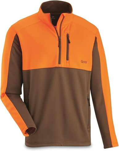 Guide Gear Men's Upland Quarter-Zip Fleece Pullover; Fall Season Hunting Jacket in Saudi Arabia