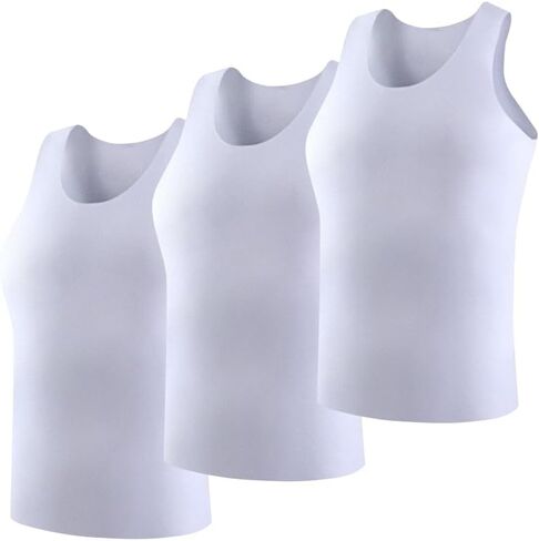 3-Pack Men's Plus Size Modal Tank Tops - XL-7XL Sleeveless Undershirts, Fits Up to 150kg in Saudi Arabia