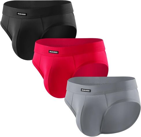 Arjen Kroos Men's Ice Silk Mesh Briefs 3 Pack Breathable Cooling Underwear with 3D Contour Pouch for All-Day Comfort in Kuwait
