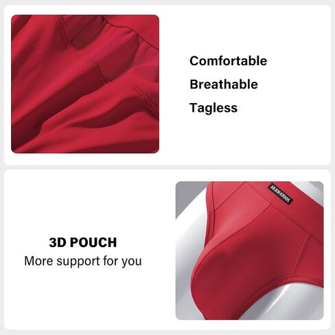 Arjen Kroos Men's Ice Silk Mesh Briefs 3 Pack Breathable Cooling Underwear with 3D Contour Pouch for All-Day Comfort in Kuwait