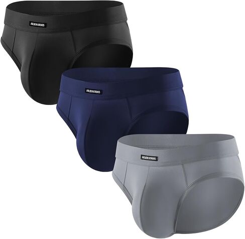 Arjen Kroos Men's Ice Silk Mesh Briefs 3 Pack Breathable Cooling Underwear with 3D Contour Pouch for All-Day Comfort in Kuwait