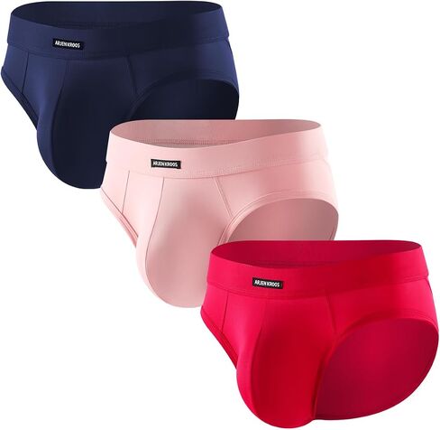 Arjen Kroos Men's Ice Silk Mesh Briefs 3 Pack Breathable Cooling Underwear with 3D Contour Pouch for All-Day Comfort in Kuwait