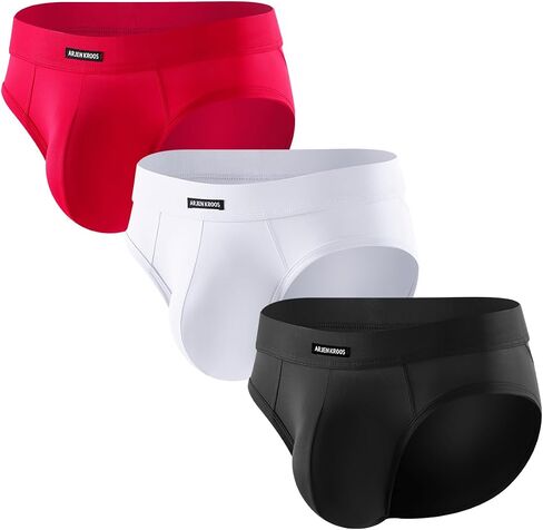 Arjen Kroos Men's Ice Silk Mesh Briefs 3 Pack Breathable Cooling Underwear with 3D Contour Pouch for All-Day Comfort in Kuwait