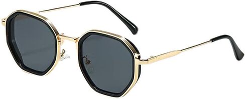 Polygon Sunglasses for Women, Retro Metal Frame UV400 Protection Fashion Designer Shades for Driving Travel Outdoor in Kuwait