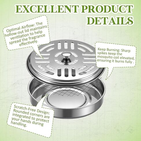 MorningRo 18 Pack Portable Mosquito Incense Coil Holders Mosquito Incense Box Sandalwood Holder with Handle for Home Outdoor Office Camping in Kuwait