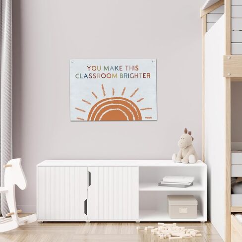 Boho Classroom Wall Decor, You Make This Classroom Brighter Canvas Banner, 20x30 inches Sunshine Wall Hanging Flag Linen Tapestry Decorations for Nursery Playroom -023 in Saudi Arabia