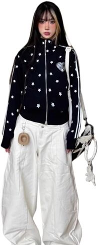 Hoodies for Women Zip Up Cropped Sweatshirts Y2k Jackets Fall Outfits Winter Clothes in Saudi Arabia