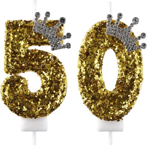50 Birthday Candle, 50th Cake Candles, Number 50 Birthday Candles for Cake Topper Decoration, Green in Kuwait
