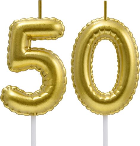 50 Birthday Candle, 50th Cake Candles, Number 50 Birthday Candles for Cake Topper Decoration, Green in Kuwait