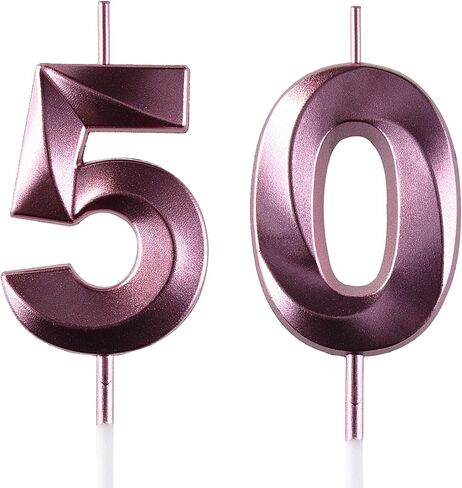 50 Birthday Candle, 50th Cake Candles, Number 50 Birthday Candles for Cake Topper Decoration, Green in Kuwait