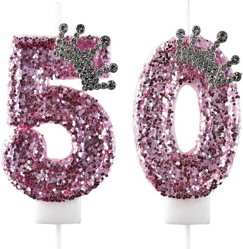 50 Birthday Candle, 50th Cake Candles, Number 50 Birthday Candles for Cake Topper Decoration, Green in Kuwait