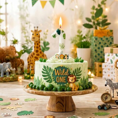 Wild Animal Number 1 Candle: Wild One Cake Topper, First Birthday Decorations for Boys Girls, Wild One Birthday Decorations Party Supplies Safari in Saudi Arabia