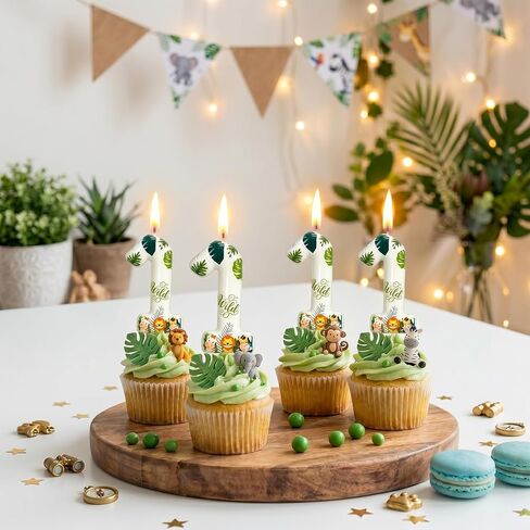 Wild Animal Number 1 Candle: Wild One Cake Topper, First Birthday Decorations for Boys Girls, Wild One Birthday Decorations Party Supplies Safari in Saudi Arabia