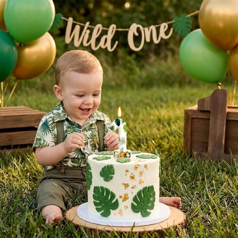 Wild Animal Number 1 Candle: Wild One Cake Topper, First Birthday Decorations for Boys Girls, Wild One Birthday Decorations Party Supplies Safari in Saudi Arabia