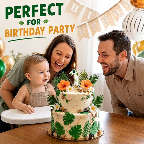 Wild Animal Number 1 Candle: Wild One Cake Topper, First Birthday Decorations for Boys Girls, Wild One Birthday Decorations Party Supplies Safari in Saudi Arabia