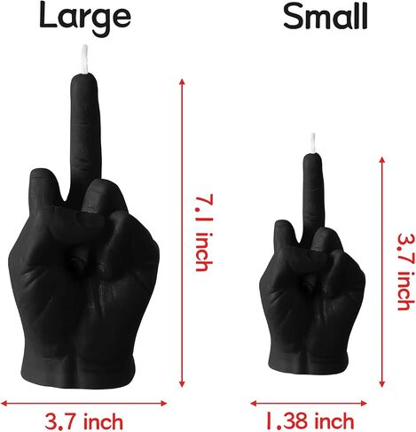 6sisc Middle Finger Scented Candle Black Large Size Danish Pastel Room Decor Pine Aromatherapy Candle Natural Vegan Soy Wax Hand Gesture Fragrance Candles for Home Bedroom Decoration 7.1" x 3.7" in Saudi Arabia