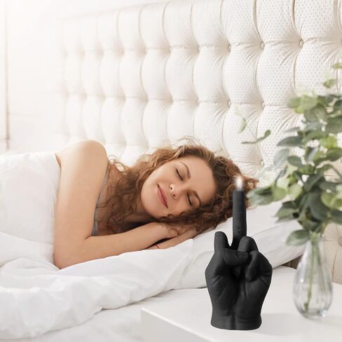 6sisc Middle Finger Scented Candle Black Large Size Danish Pastel Room Decor Pine Aromatherapy Candle Natural Vegan Soy Wax Hand Gesture Fragrance Candles for Home Bedroom Decoration 7.1" x 3.7" in Saudi Arabia
