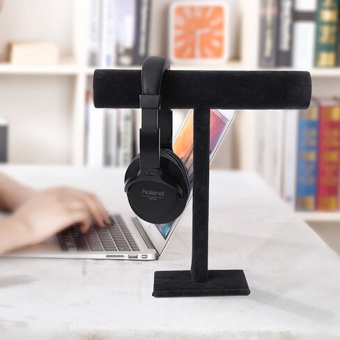 G Ganen T-Bar Necklace Holder Jewelry Display Stand; Black Velvet Holder Organizer for Necklace, Chains, Bracelets, Watches, Headphones; 12" High*11"Cross in Kuwait