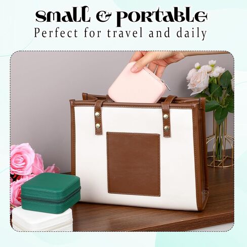 12 PCS Mini Travel Jewelry Case Bulk, Jewelry Box Travel Small | PU Leather Portable Bridesmaid Proposal Boxes for Storing Earrings, Rings, Necklaces and Wedding Bridesmaid Gift Boxes- in Kuwait