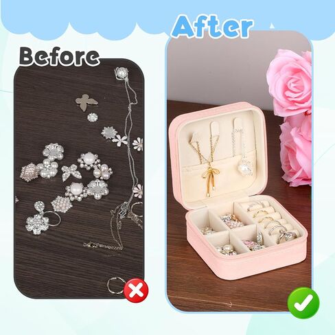 12 PCS Mini Travel Jewelry Case Bulk, Jewelry Box Travel Small | PU Leather Portable Bridesmaid Proposal Boxes for Storing Earrings, Rings, Necklaces and Wedding Bridesmaid Gift Boxes- in Kuwait