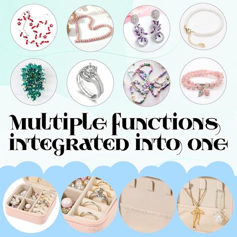 12 PCS Mini Travel Jewelry Case Bulk, Jewelry Box Travel Small | PU Leather Portable Bridesmaid Proposal Boxes for Storing Earrings, Rings, Necklaces and Wedding Bridesmaid Gift Boxes- in Kuwait