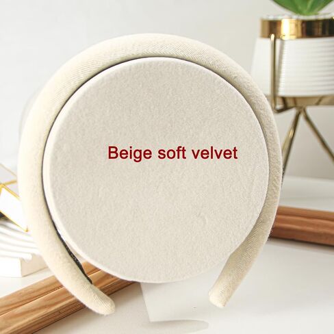 Headband Holder Organizer Tower, Soft Velvet Hairband Stand Display, Hair Hoop Accessories Storage for Home Bedroom or Store Shop Selling (Beige, T-Bar) in Saudi Arabia