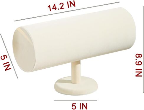 Headband Holder Organizer Tower, Soft Velvet Hairband Stand Display, Hair Hoop Accessories Storage for Home Bedroom or Store Shop Selling (Beige, T-Bar) in Saudi Arabia