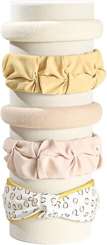 Headband Holder Organizer Tower, Soft Velvet Hairband Stand Display, Hair Hoop Accessories Storage for Home Bedroom or Store Shop Selling (Beige, T-Bar) in Saudi Arabia