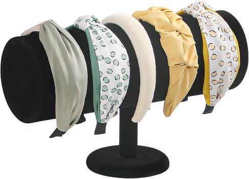 Headband Holder Organizer Tower, Soft Velvet Hairband Stand Display, Hair Hoop Accessories Storage for Home Bedroom or Store Shop Selling (Beige, T-Bar) in Saudi Arabia