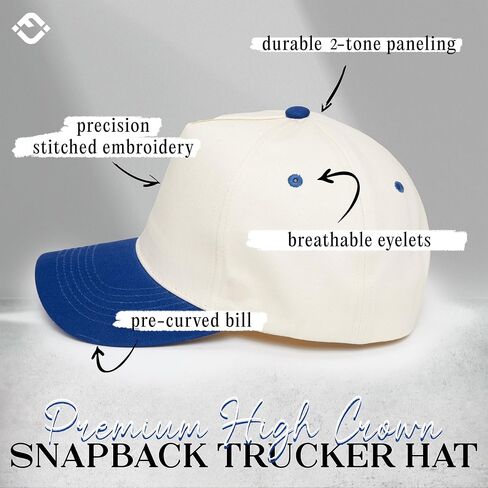 قبعة Snapback كلاسيكية بلونين - أزرق/بيج in Kuwait