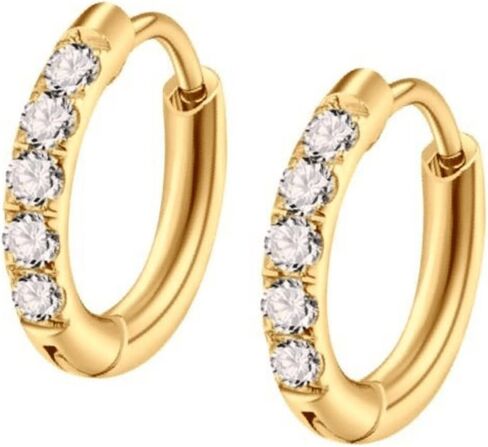 Cords Club Celestial Hoop Earrings 10mm – Gold PVD Plated Stainless Steel Mini Hoops for Women – Water & Tarnish Resistant, Hypoallergenic Jewelry in Saudi Arabia