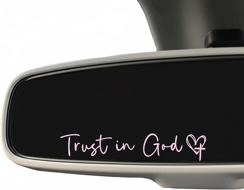 3XTrust in God Sticker, 4 Inch Christian Vinyl Decal with Cross & Heart, Bible Verse Car Window Sticker, Religious Laptop Water Bottle Decal, Faith Gift for Women & Men (Pink) in Saudi Arabia