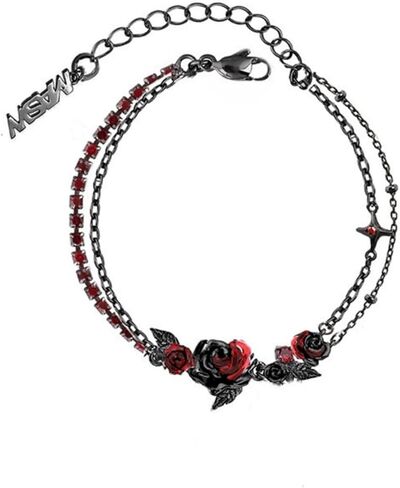 Gothic Black Rose Bracelet Personalized Splicing Flower Bracelet Fashion Women's Accessories MO47 in Saudi Arabia