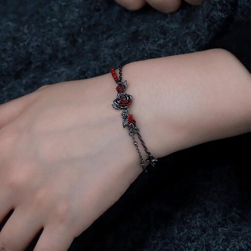 Gothic Black Rose Bracelet Personalized Splicing Flower Bracelet Fashion Women's Accessories MO47 in Saudi Arabia