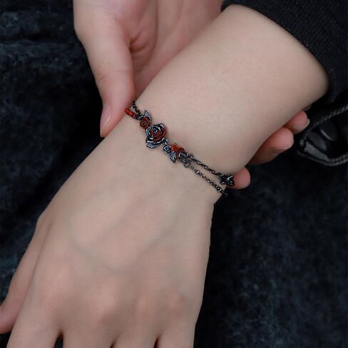 Gothic Black Rose Bracelet Personalized Splicing Flower Bracelet Fashion Women's Accessories MO47 in Saudi Arabia