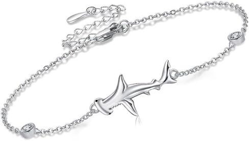 Hammerhead Shark Bracelet 18K White Gold Plated Cubic Zircon Shark Bracelet Jewelry Gifts for Women in Saudi Arabia