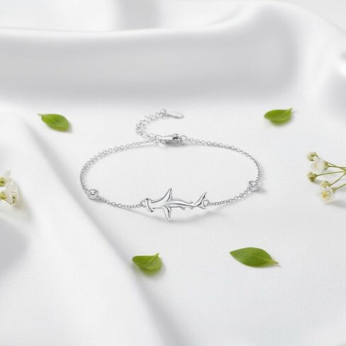 Hammerhead Shark Bracelet 18K White Gold Plated Cubic Zircon Shark Bracelet Jewelry Gifts for Women in Saudi Arabia