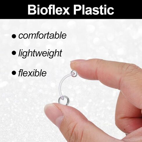 10pcs Plastic Belly Button Rings 14g Plastic Pregnancy Belly Rings | Curved Barbell Navel Piercing Retainers Jewelry Invisible Navel Ring for Work Surgery in Saudi Arabia