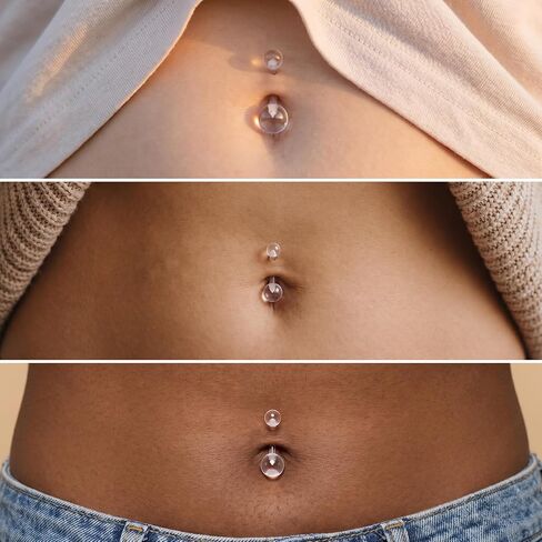 10pcs Plastic Belly Button Rings 14g Plastic Pregnancy Belly Rings | Curved Barbell Navel Piercing Retainers Jewelry Invisible Navel Ring for Work Surgery in Saudi Arabia