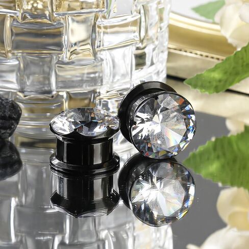 2Pcs 6G-16mm Gauges For Ears Stainless Steel Screw Ear Tunnels Plugs Hypoallergenic Ear Stretcher Expander Jewelry for Women Men in Kuwait