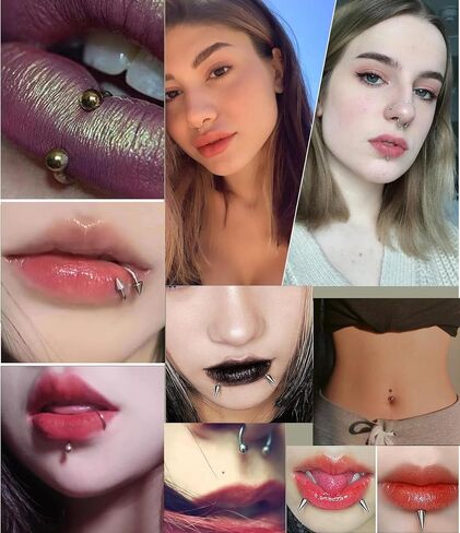 60Pcs 16G Surgical Steel Lip Rings for Women Men Labret Studs Horseshoe Septum Nose Piercing Belly button Rings Eyebrow Navel Body Piercing Jewelry in Saudi Arabia