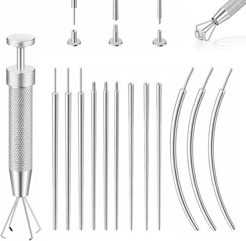 Piercing Taper Ball Grabber Kit – 16G 18G 20G 316L Stainless Steel Threadless & Threaded Tapers Set – Includes Straight/Curved Tapers, Threaded Guide Pins & Ball Grabber for Flat Back Earrings – Body Piercing Tool for Ear, Nose, Lip, Navel in Kuwait