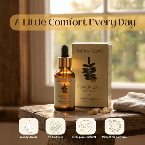 Pure Frankincense Essential Oil (1.01fl oz/30ml) – Natural Oil for Diffusers, Aroma, Soap & Candle Making & Home Fragrance in Kuwait