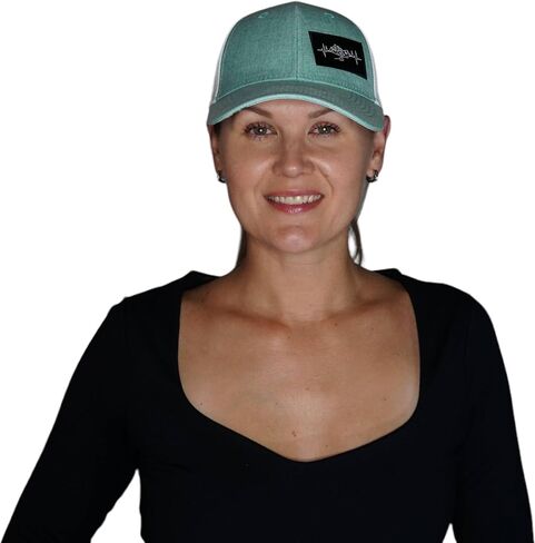 Mountains Hat - Low Profile - Ponytail - Teal/White - Laser Mesh in Saudi Arabia