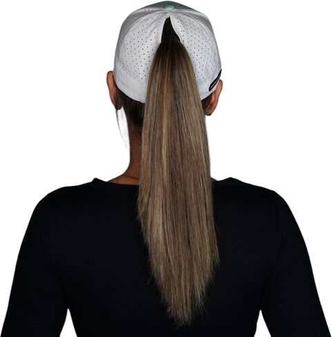 Mountains Hat - Low Profile - Ponytail - Teal/White - Laser Mesh in Saudi Arabia
