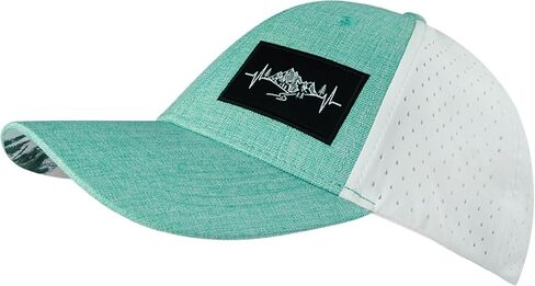 Mountains Hat - Low Profile - Ponytail - Teal/White - Laser Mesh in Saudi Arabia