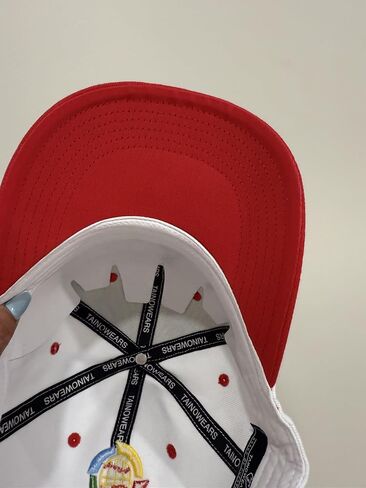 Puerto Rico PR Snapback Hat – Red/White Curved Brim Cap, 3D Embroidery, Flag Patch, Adjustable Unisex Streetwear in Saudi Arabia